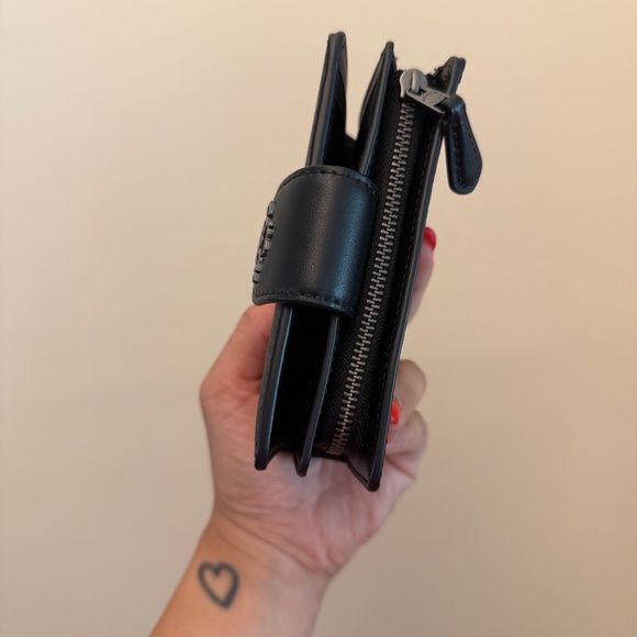 Coach Medium Corner Zip Wallet in Black Canvas - Picture 9 of 11